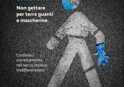 “Ferma il virus, salva il tuo ambiente”: una campagna per contrastare l’abbandono di mascherine per strada