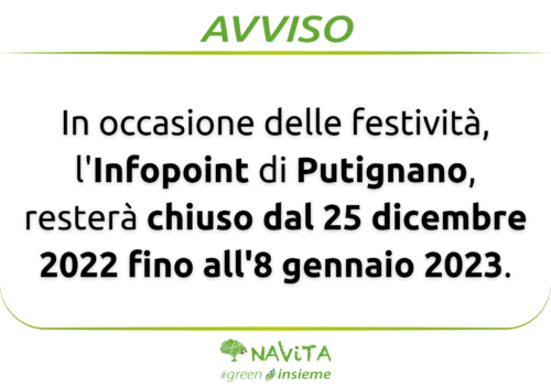Chiusura festività – Infopoint di Putignano