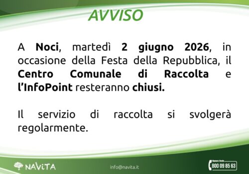 Chiusure 2 Giugno – Noci