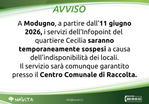 Chiusura Infopoint quartiere Cecilia