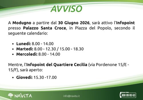 Nuovi orari Infopoint