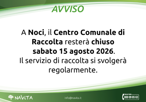 Chiusura CCR Ferragosto – Noci