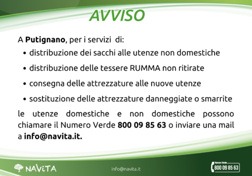 Prenotazione servizi UD e UND – Putignano