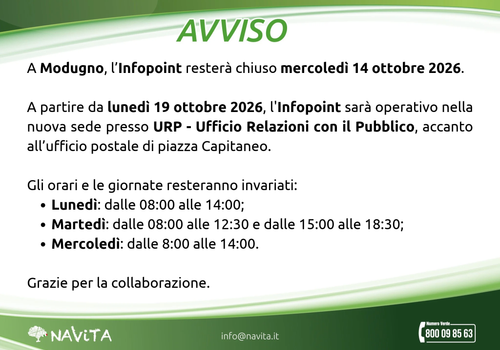 Infopoint presso URP – Modugno